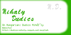 mihaly dudics business card